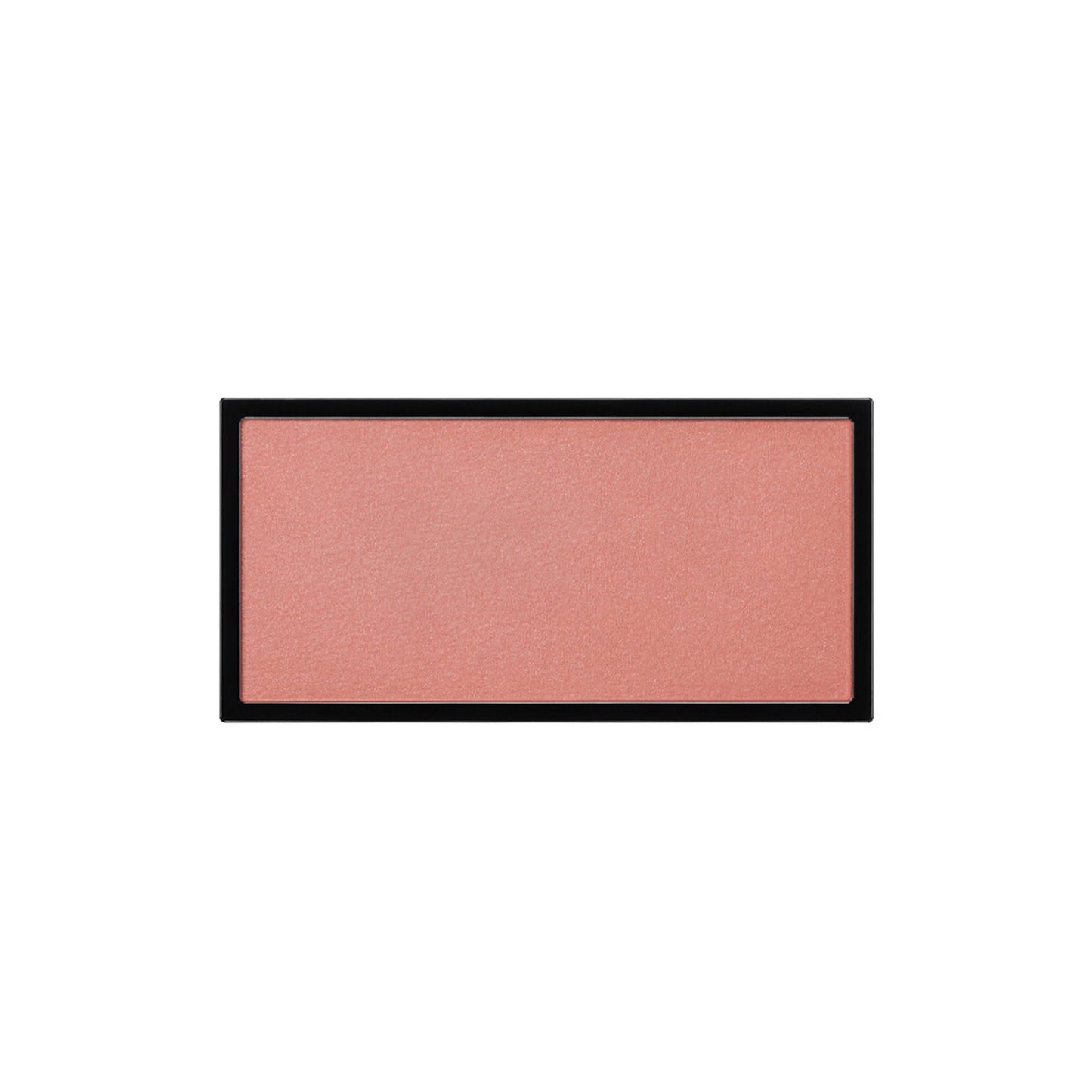 A rectangle shaped powder blush pan in a soft rose shade