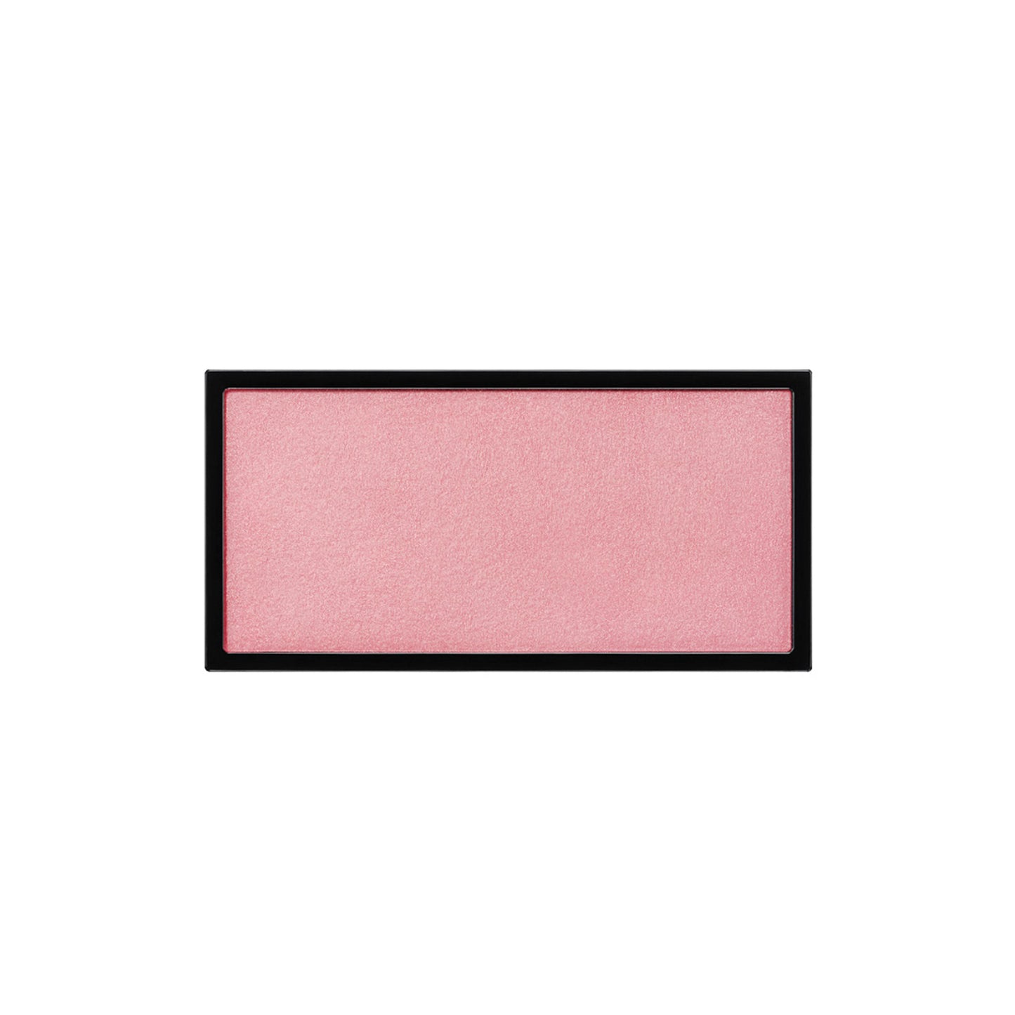 A rectangle shaped powder blush pan in a pale rose tone