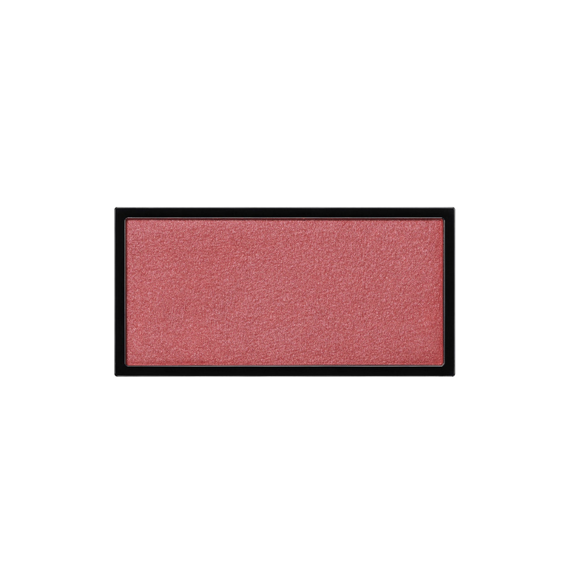 A rectangle shaped powder blush pan in a raspberry with a hint of brown