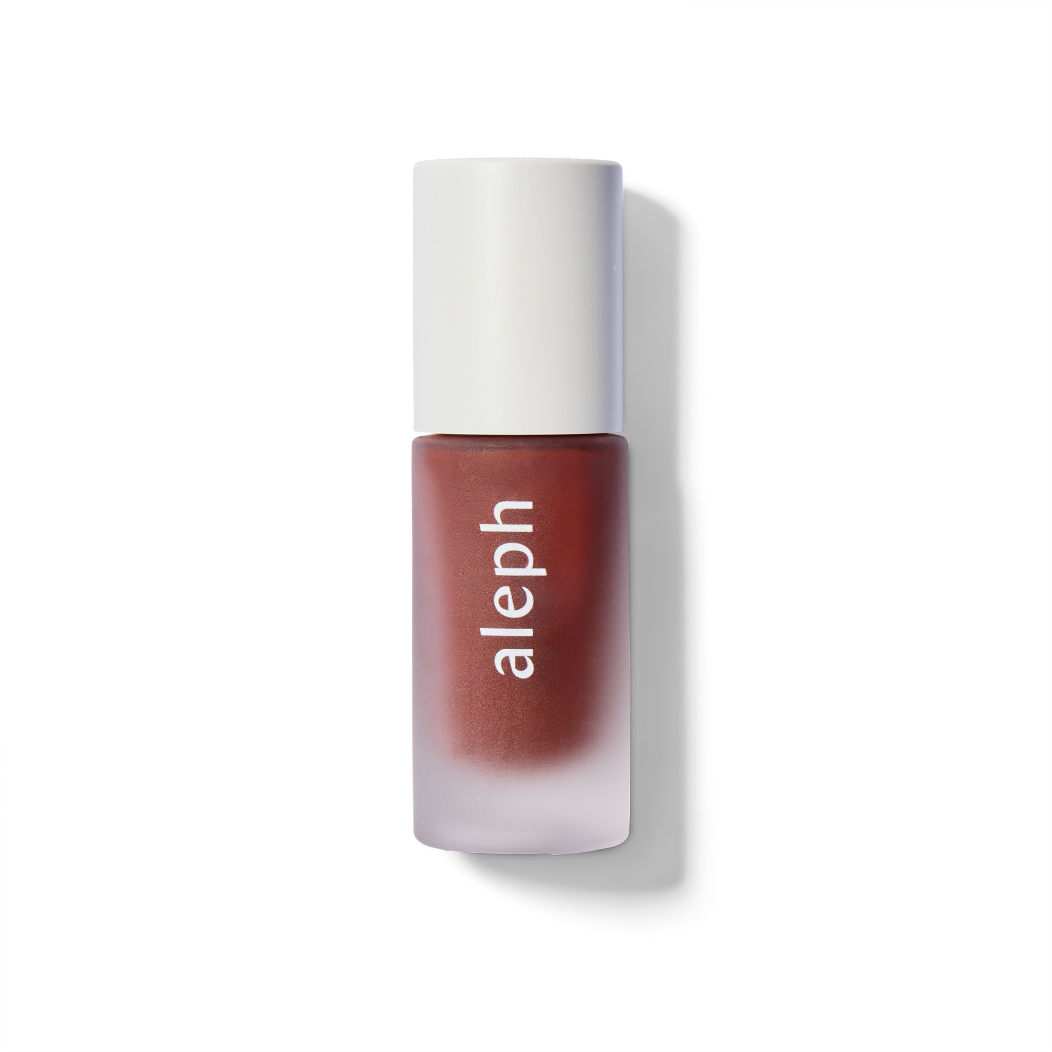 Lip gloss with 'aleph' branding on a white background