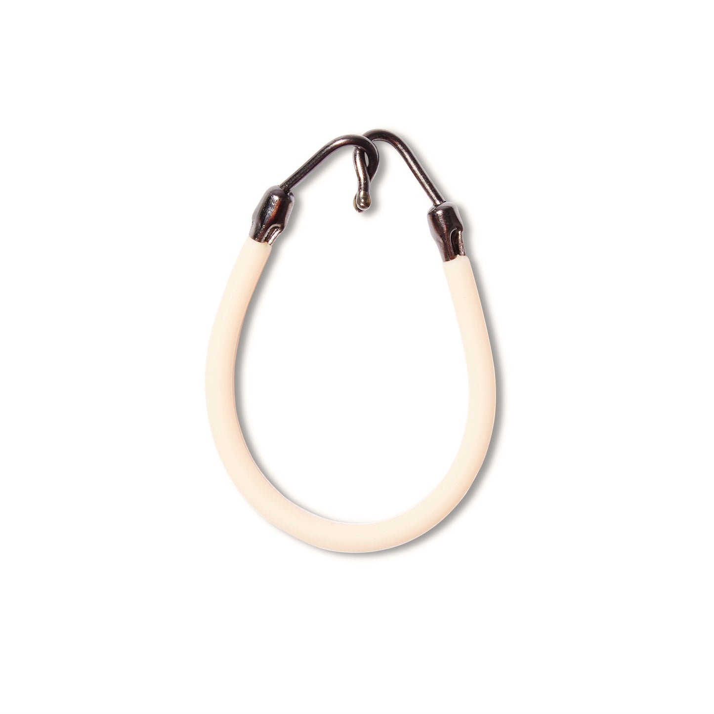 The Reed Clarke blond silicone hair bungee with steel hooks on either end.