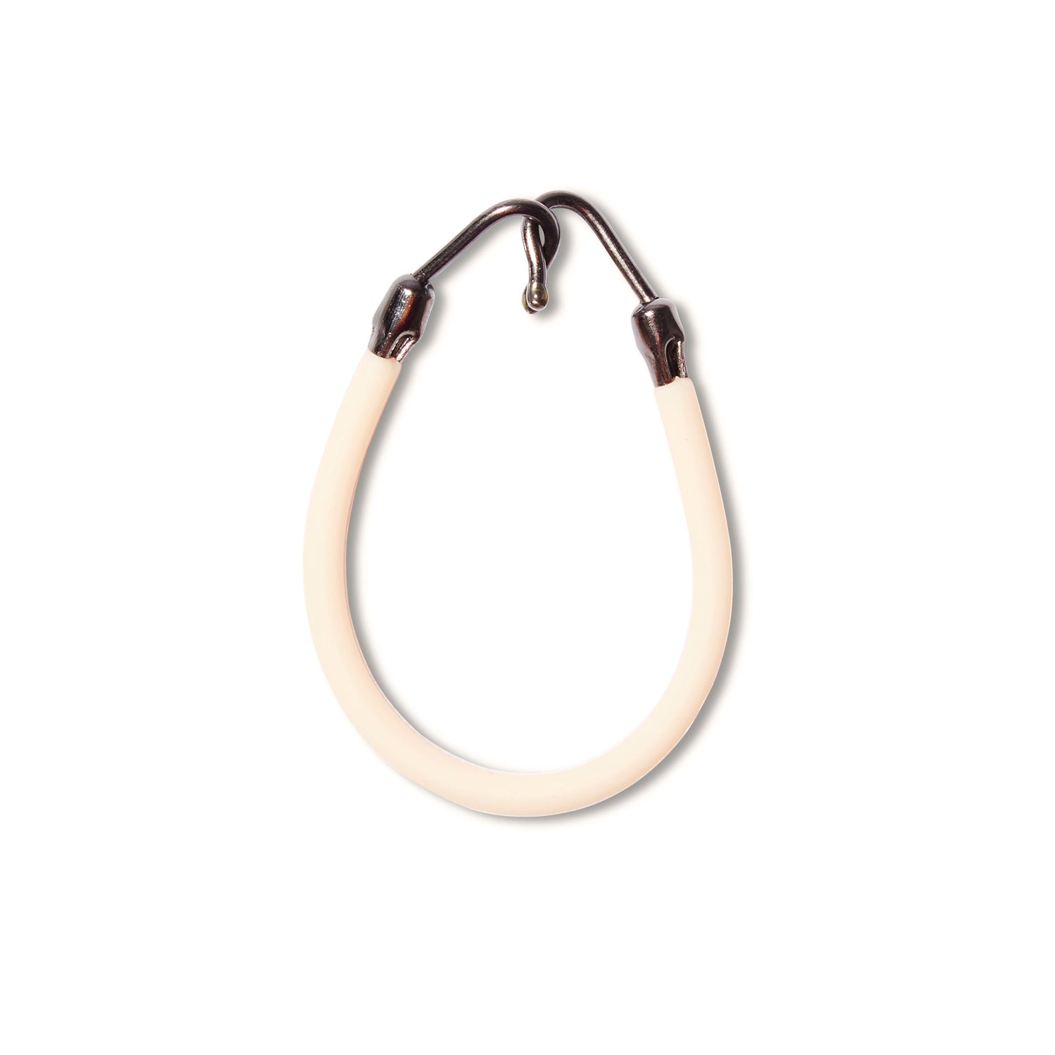 The Reed Clarke blond silicone hair bungee with steel hooks on either end. 