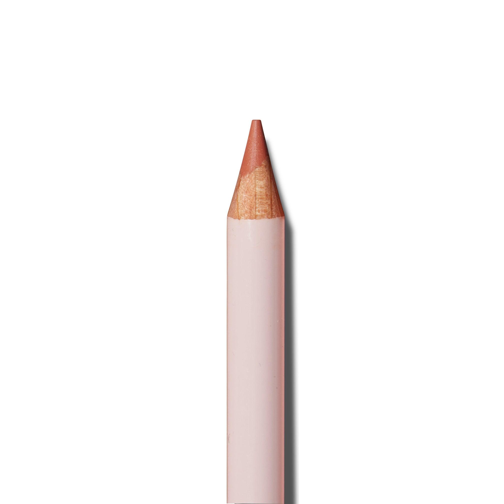 A close up of the tip of the Monika Blunder Hot Line Lipliner Pencil in Sandi.